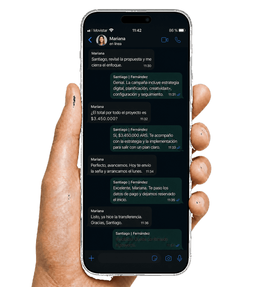 Cierre de venta por WhatsApp